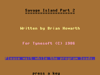 Savage title screen for Commodore 64